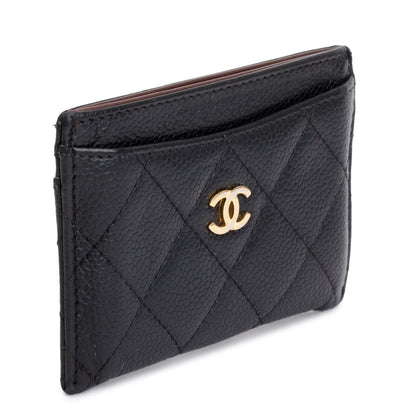 Chanel Black Caviar Leather Classic Card Holder