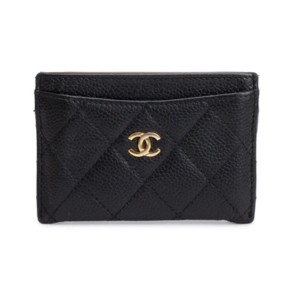 Chanel Black Caviar Leather Classic Card Holder