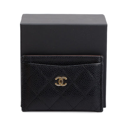 Chanel Black Caviar Leather Classic Card Holder