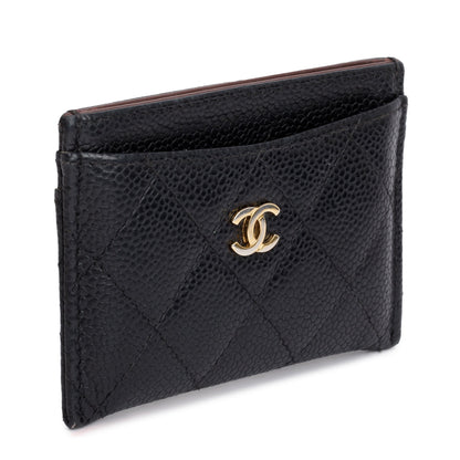 Chanel Black Caviar Leather Classic Card Holder