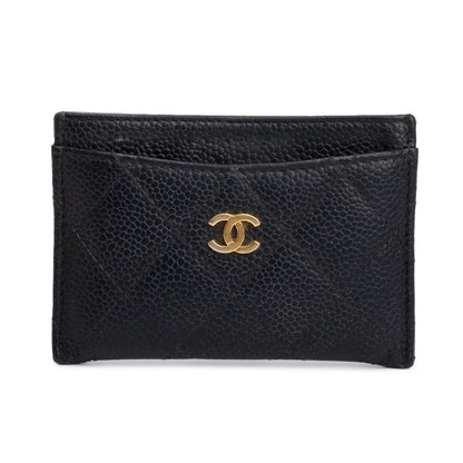 Chanel Black Caviar Leather Classic Card Holder