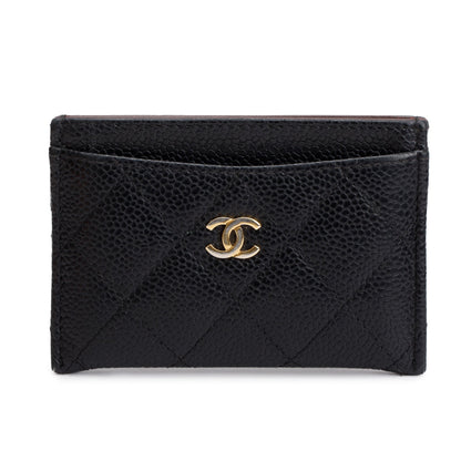 Chanel Black Caviar Leather Classic Card Holder
