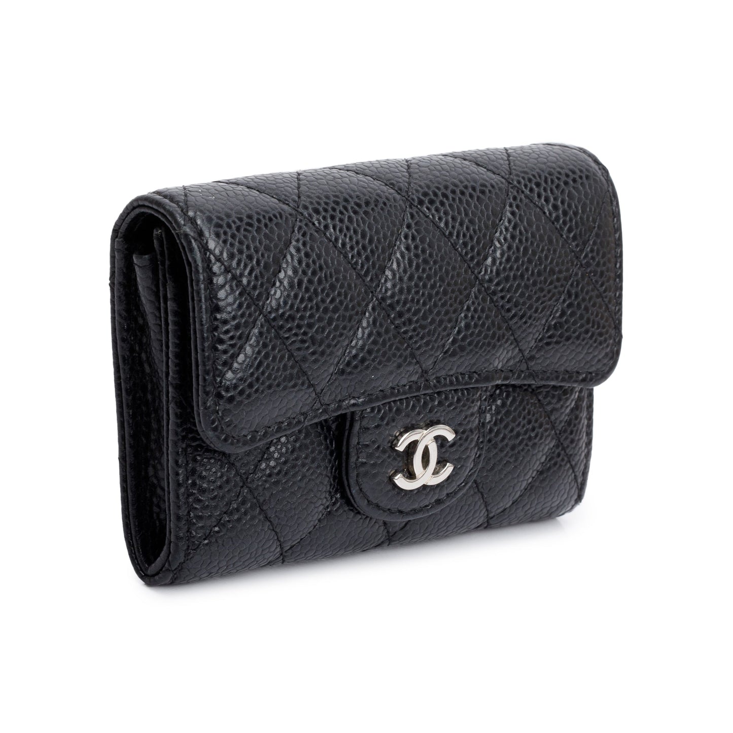 Chanel Black Caviar Leather Classic Flap Card Holder