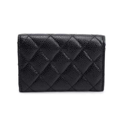 Chanel Black Caviar Leather Classic Flap Card Holder