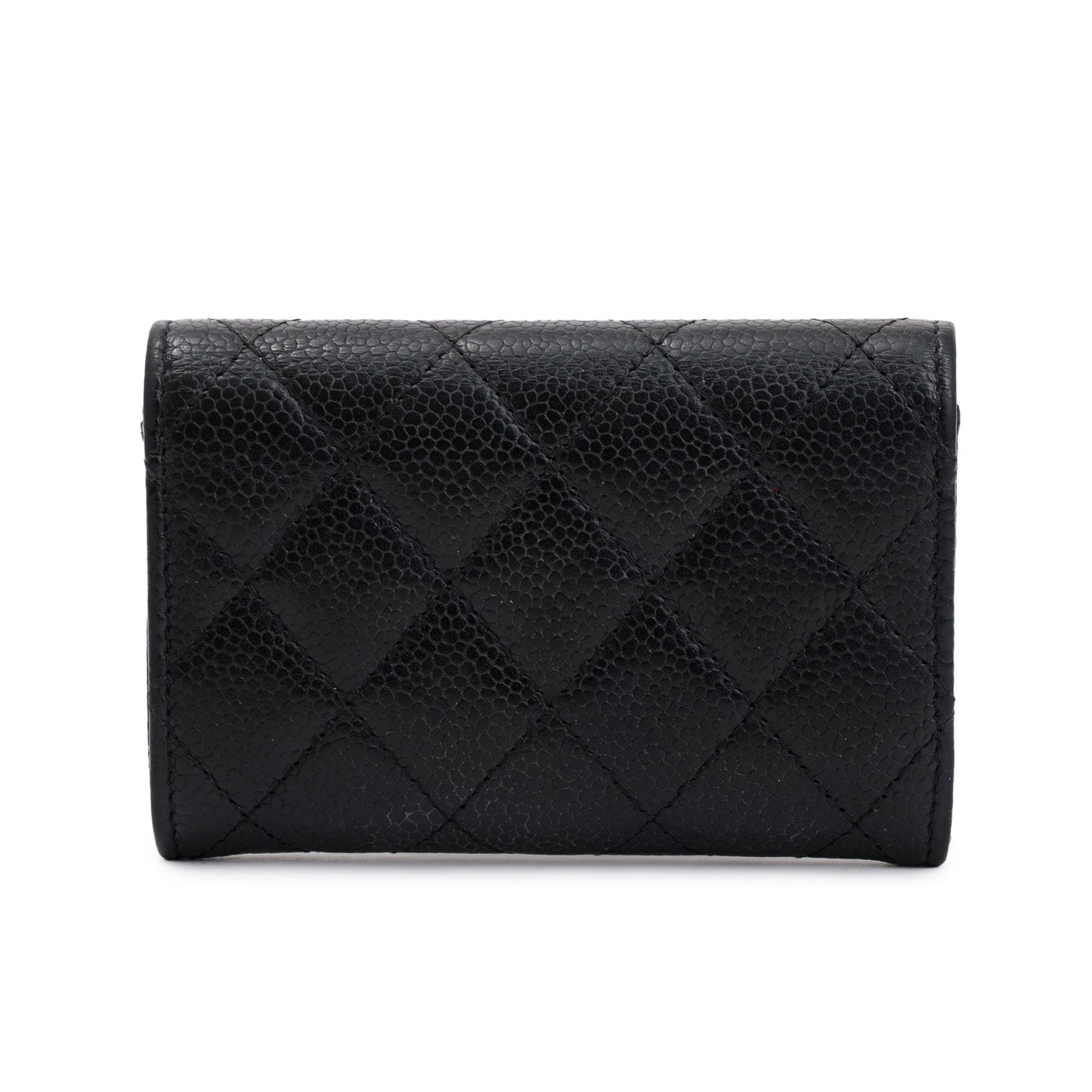 Chanel Black Caviar Leather Classic Flap Card Holder