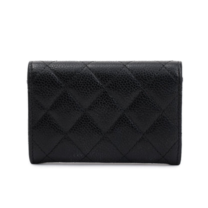 Chanel Black Caviar Leather Classic Flap Card Holder