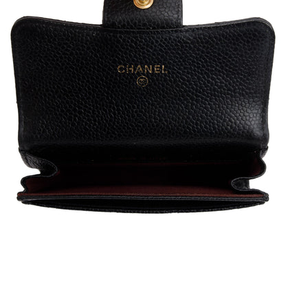 Chanel Black Caviar Leather Classic Flap Card Holder