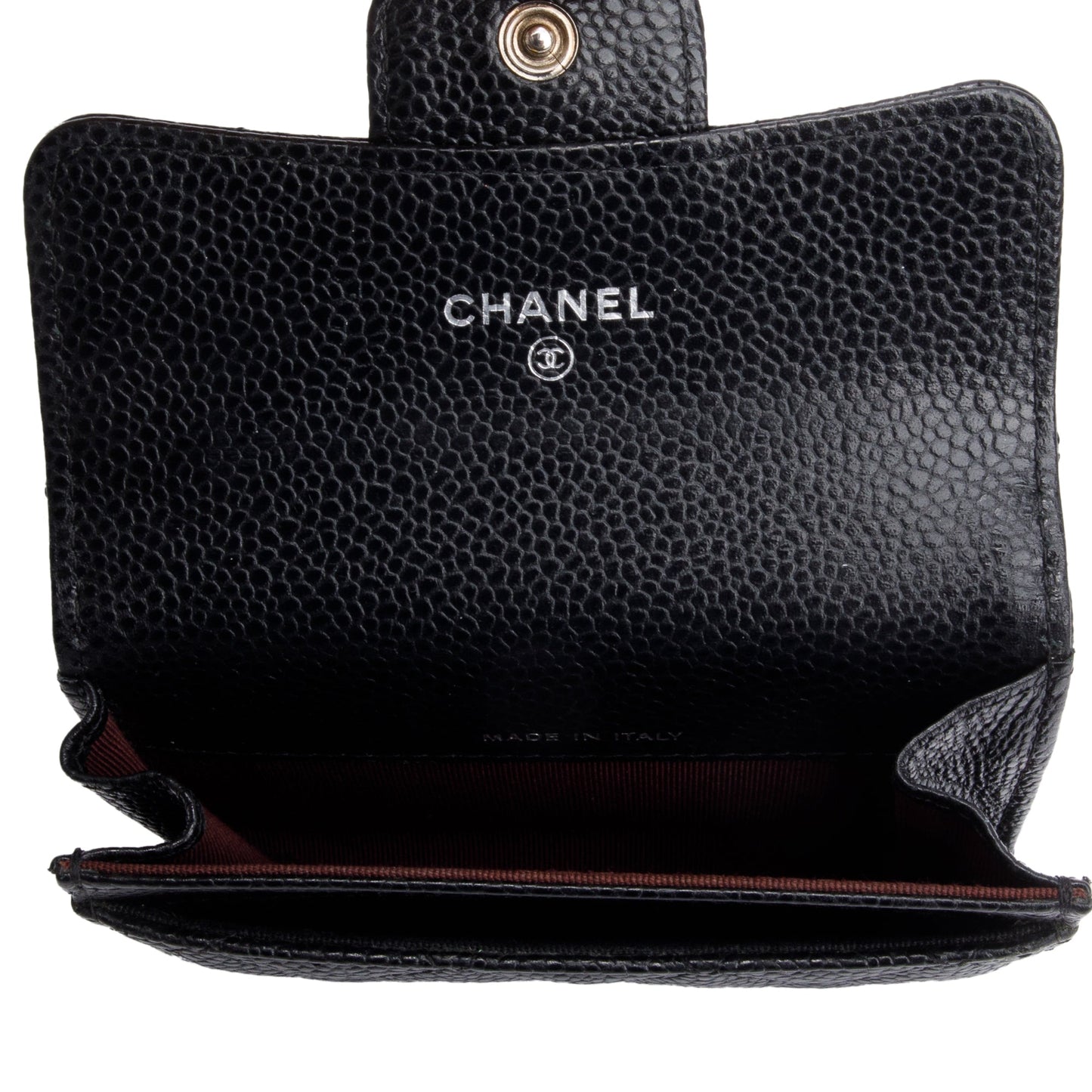 Chanel Black Caviar Leather Classic Flap Card Holder