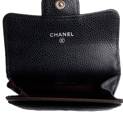 Chanel Black Caviar Leather Classic Flap Card Holder