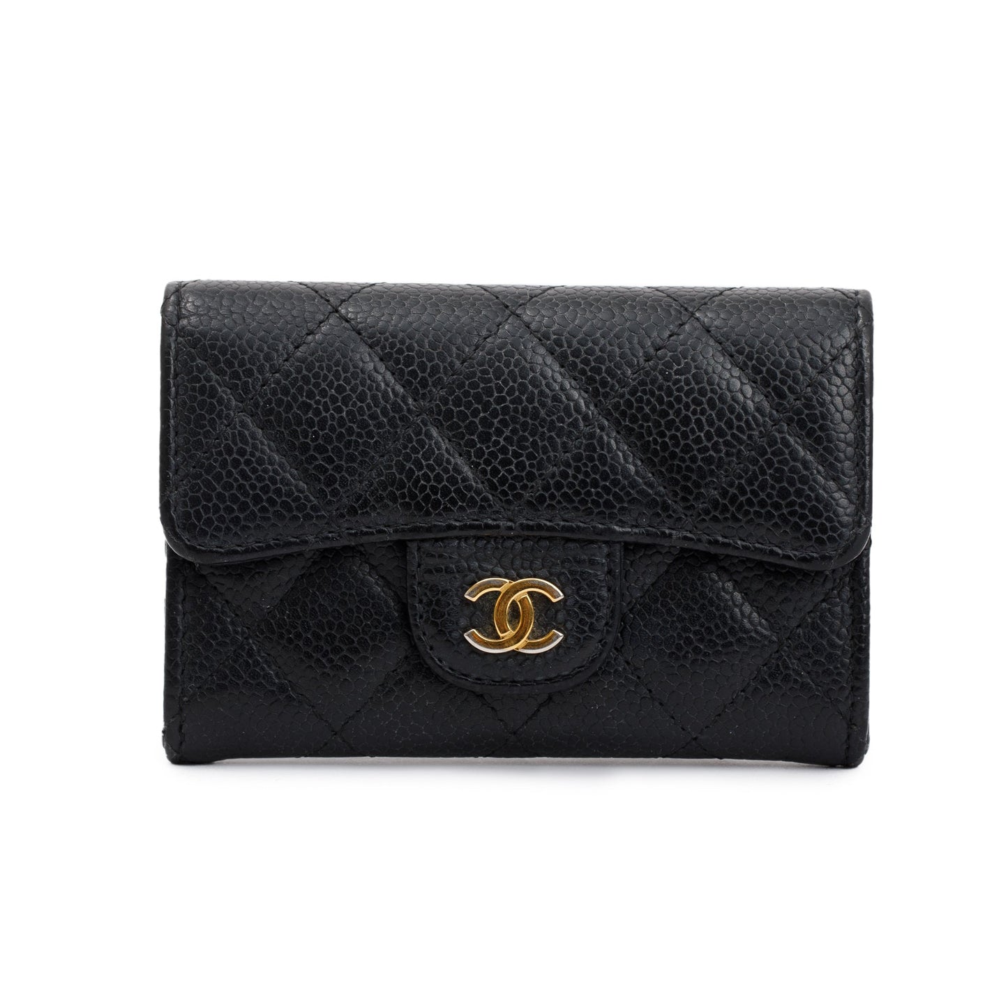 Chanel Black Caviar Leather Classic Flap Card Holder
