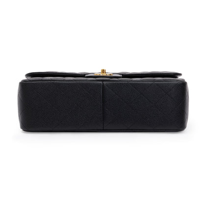 Chanel Black Caviar Leather Classic Jumbo Double Flap Bag
