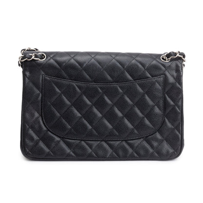 Chanel Black Caviar Leather Classic Jumbo Double Flap Bag