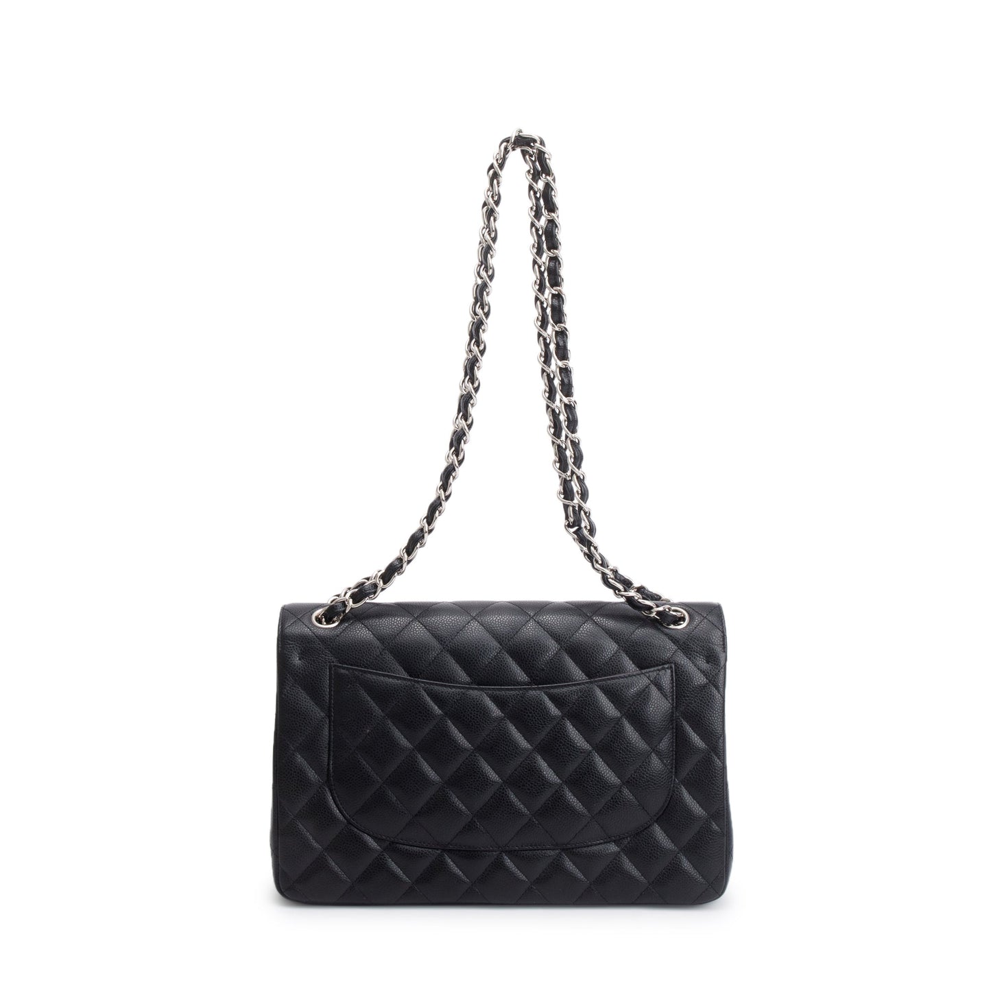 Chanel Black Caviar Leather Classic Jumbo Double Flap Bag