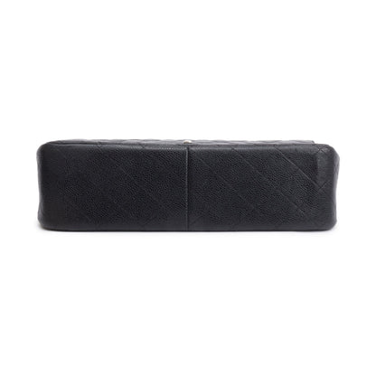 Chanel Black Caviar Leather Classic Jumbo Double Flap Bag