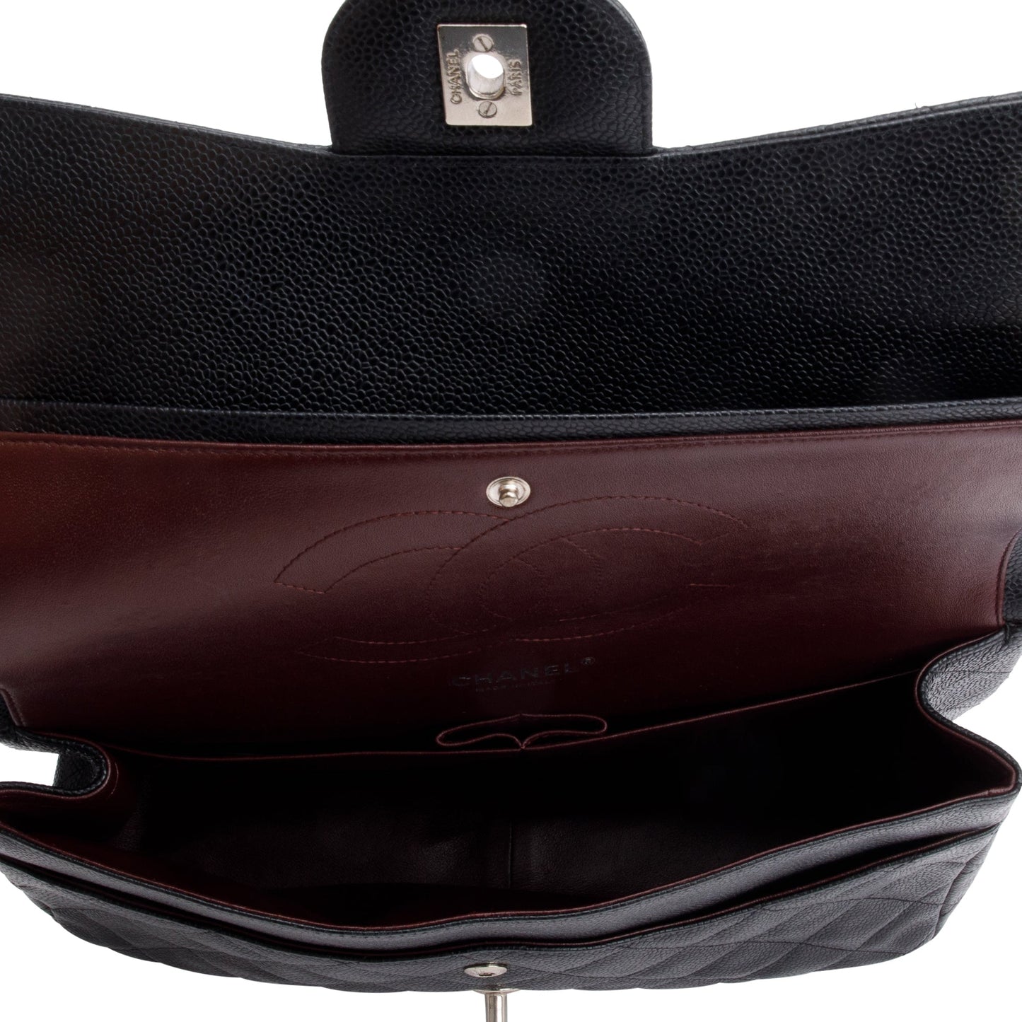 Chanel Black Caviar Leather Classic Jumbo Double Flap Bag