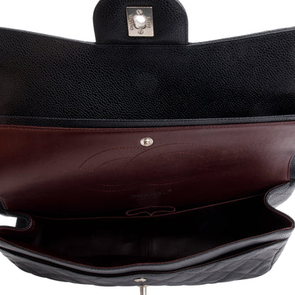 Chanel Black Caviar Leather Classic Jumbo Double Flap Bag