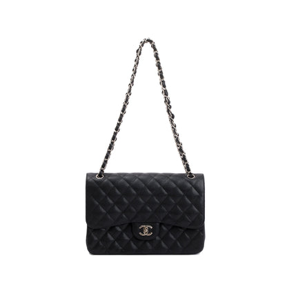 Chanel Black Caviar Leather Classic Jumbo Double Flap Bag