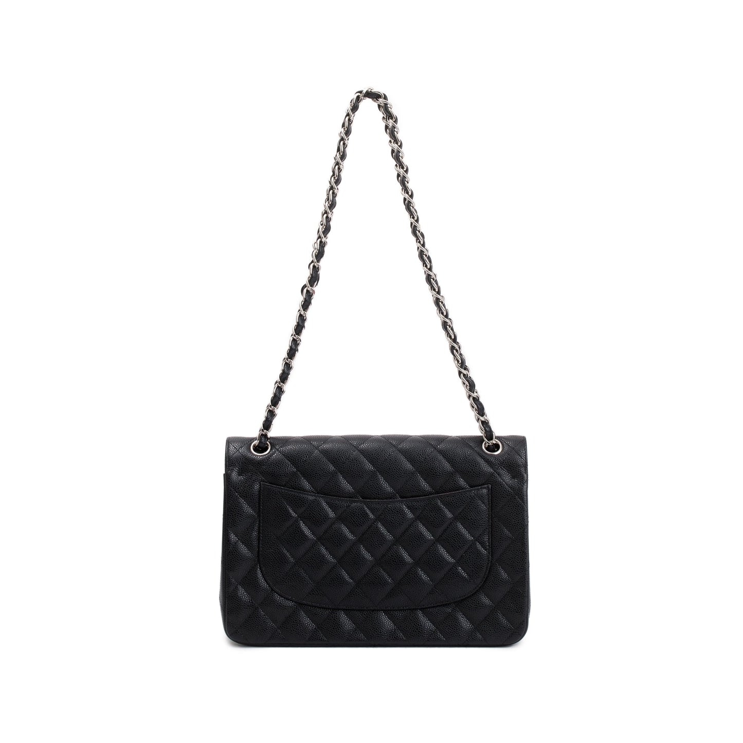 Chanel Black Caviar Leather Classic Jumbo Double Flap Bag
