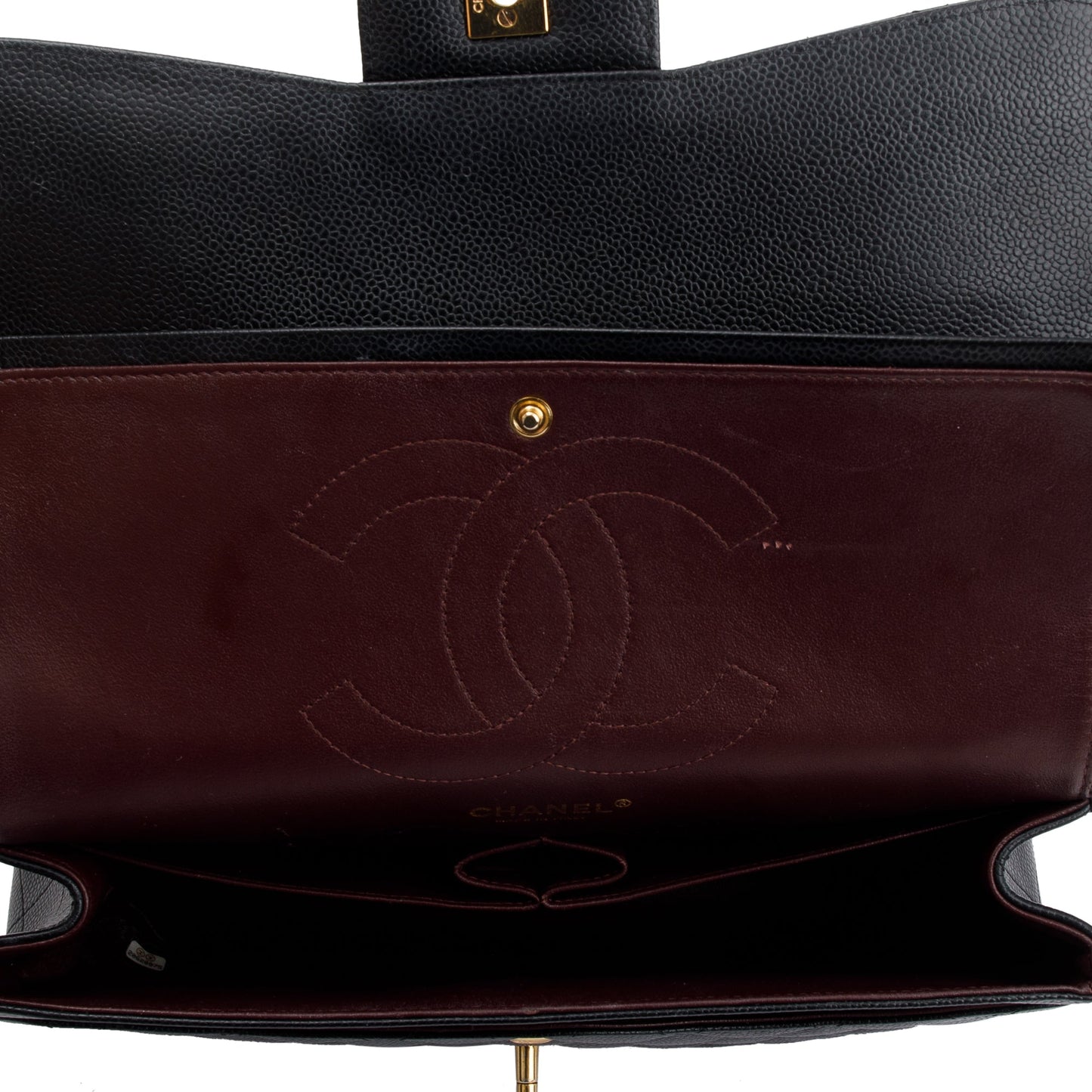 Chanel Black Caviar Leather Classic Jumbo Double Flap Bag