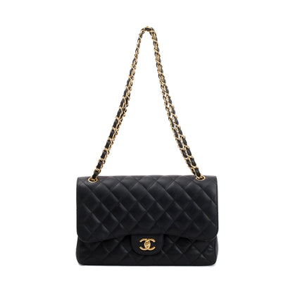 Chanel Black Caviar Leather Classic Jumbo Double Flap Bag