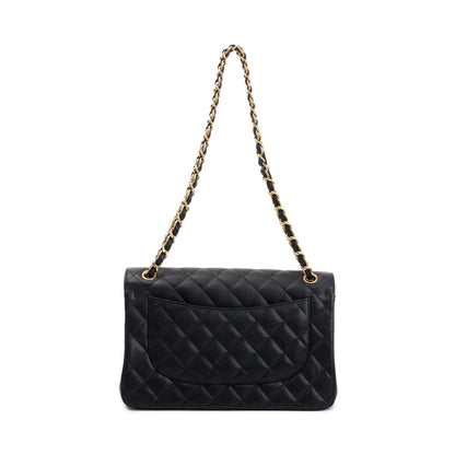 Chanel Black Caviar Leather Classic Jumbo Double Flap Bag