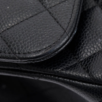 Chanel Black Caviar Leather Classic Jumbo Double Flap Bag