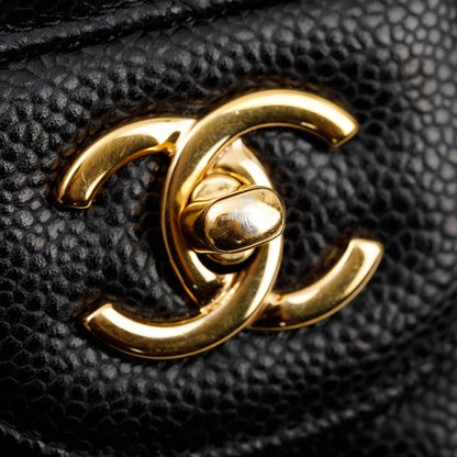 Chanel Black Caviar Leather Classic Jumbo Double Flap Bag