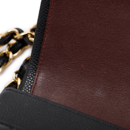Chanel Black Caviar Leather Classic Jumbo Double Flap Bag