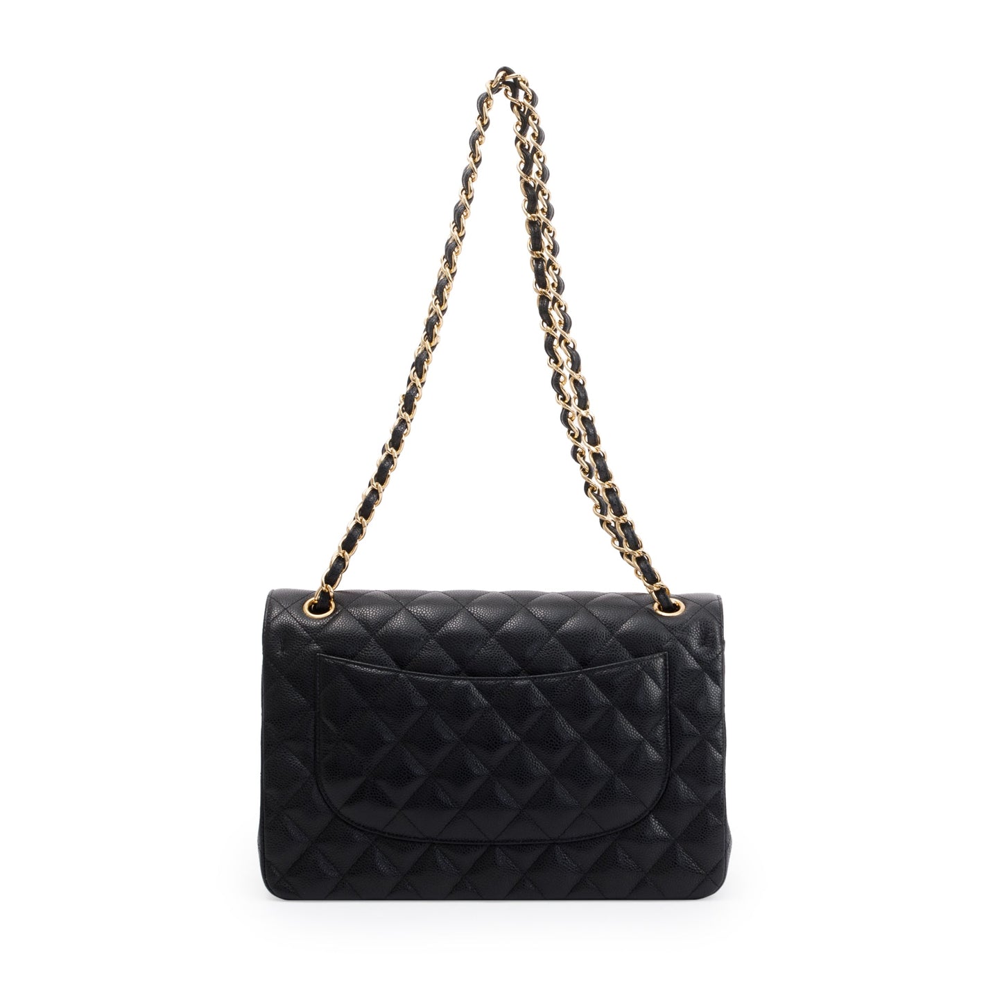 Chanel Black Caviar Leather Classic Jumbo Double Flap Bag