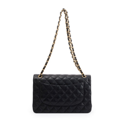 Chanel Black Caviar Leather Classic Jumbo Double Flap Bag