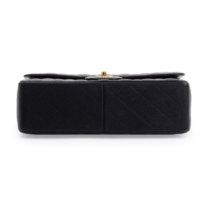 Chanel Black Caviar Leather Classic Jumbo Double Flap Bag