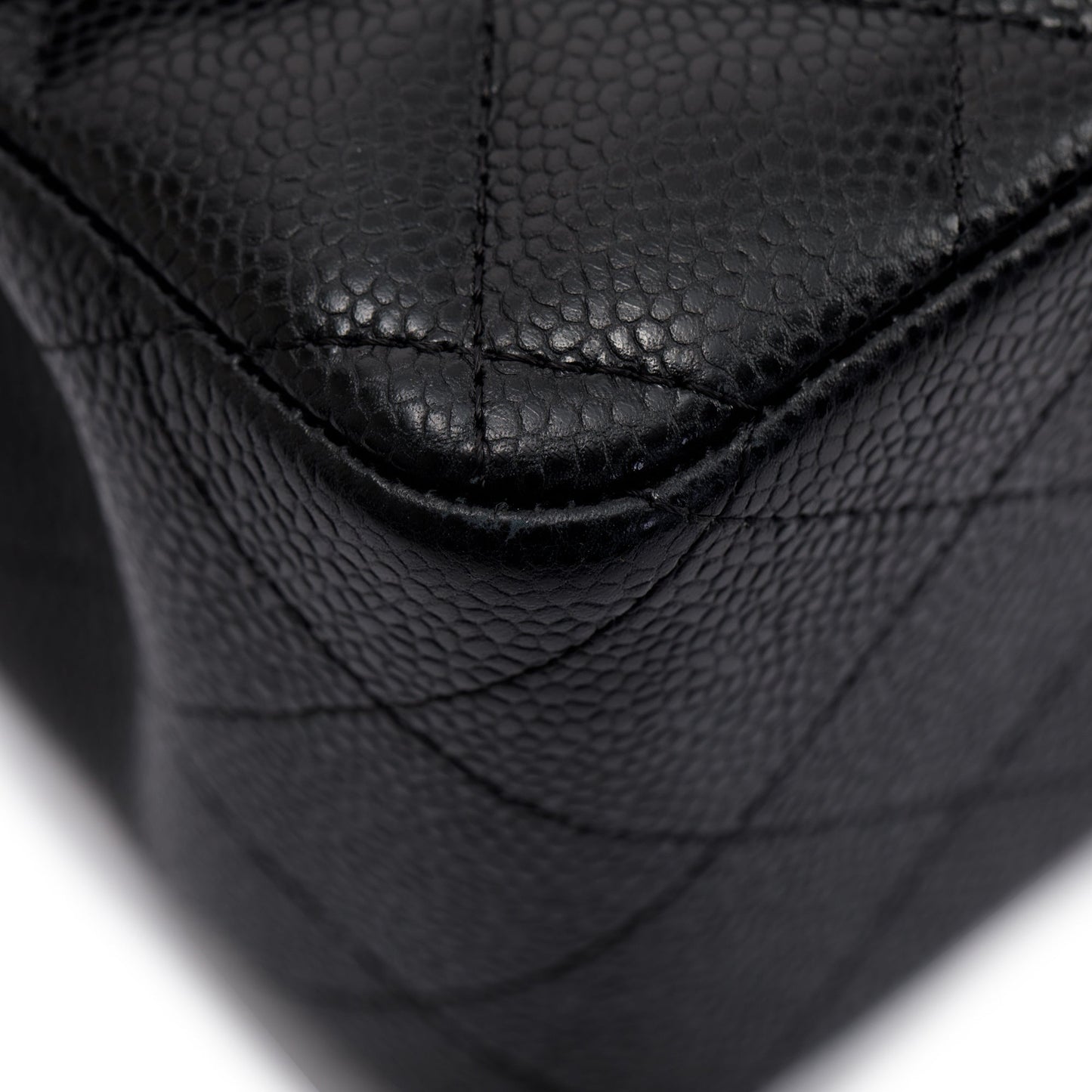 Chanel Black Caviar Leather Classic Jumbo Double Flap Bag