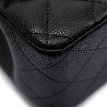 Chanel Black Caviar Leather Classic Jumbo Double Flap Bag