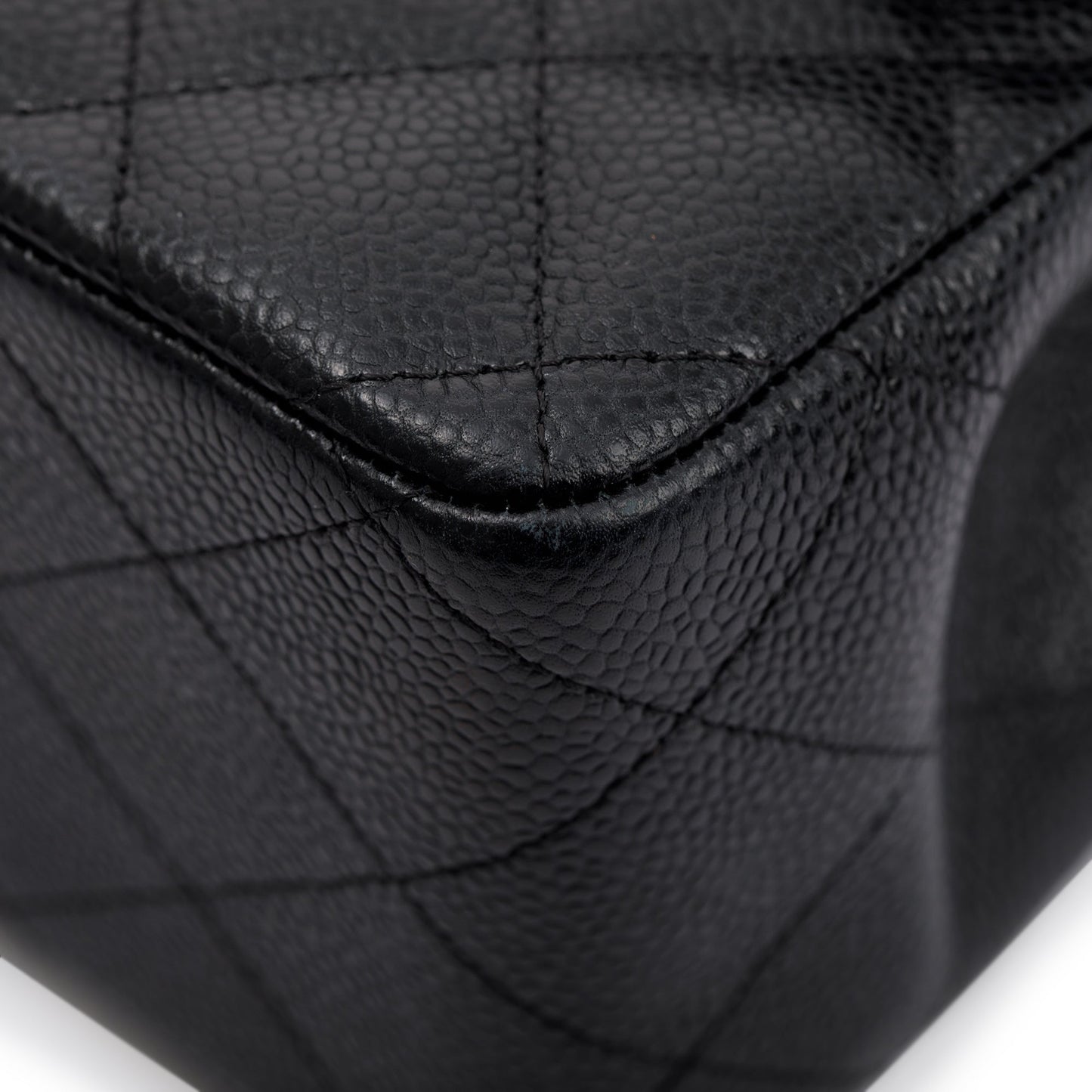 Chanel Black Caviar Leather Classic Jumbo Double Flap Bag