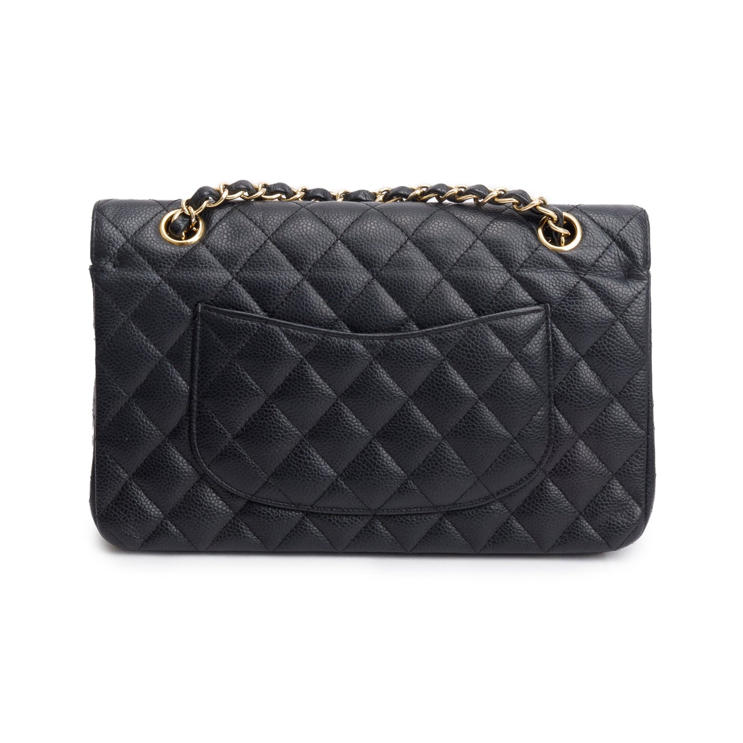 Chanel Black Caviar Leather Classic Medium Double Flap Bag