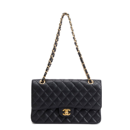 Chanel Black Caviar Leather Classic Medium Double Flap Bag