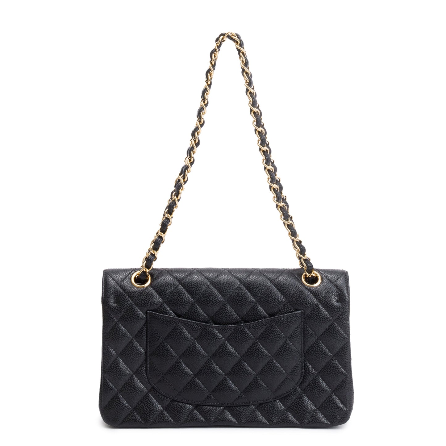 Chanel Black Caviar Leather Classic Medium Double Flap Bag