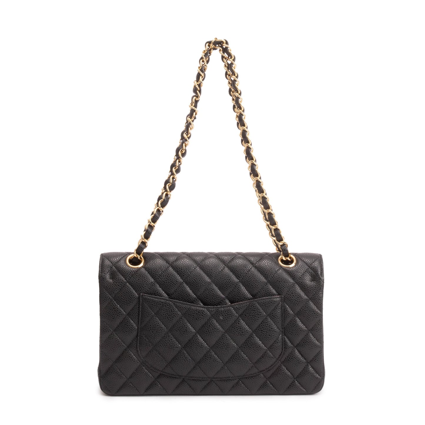 Chanel Black Caviar Leather Classic Medium Double Flap Bag