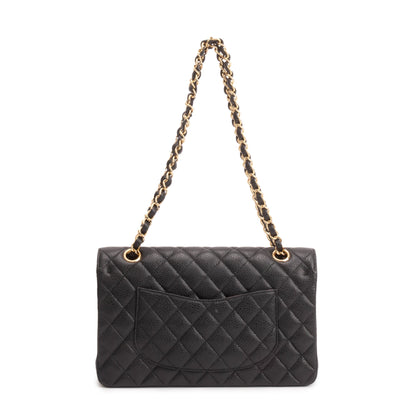 Chanel Black Caviar Leather Classic Medium Double Flap Bag