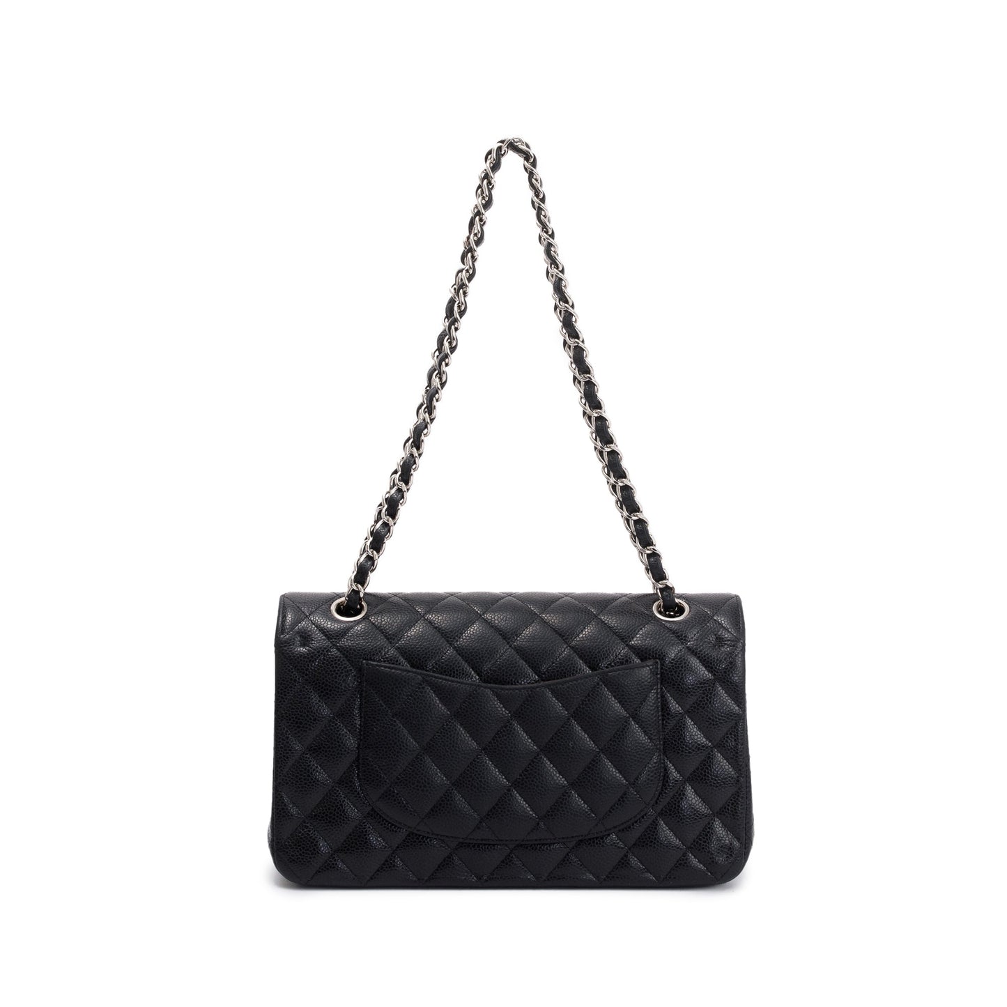 Chanel Black Caviar Leather Classic Medium Double Flap Bag