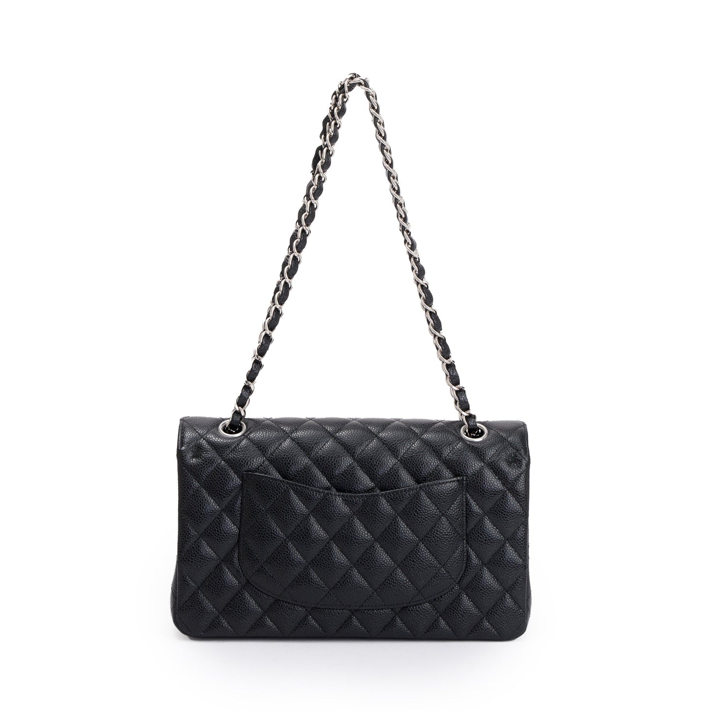Chanel Black Caviar Leather Classic Medium Double Flap Bag