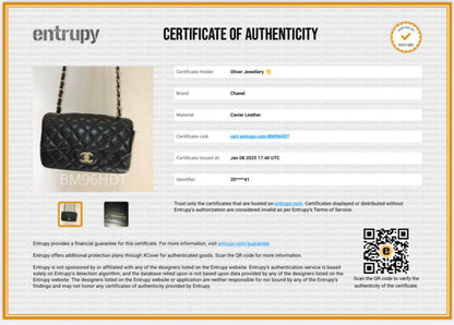 Chanel Black Caviar Leather Classic Mini Rectangular Flap Bag