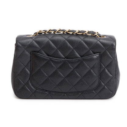 Chanel Black Caviar Leather Classic Mini Rectangular Flap Bag