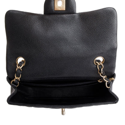 Chanel Black Caviar Leather Classic Mini Rectangular Flap Bag