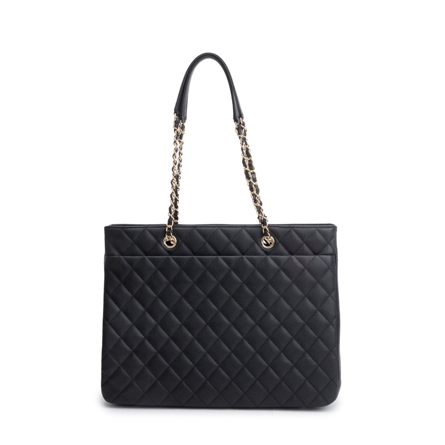 Chanel Black Caviar Leather Classic Timeless Large Shopping Tote