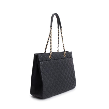 Chanel Black Caviar Leather Classic Timeless Large Shopping Tote
