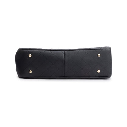 Chanel Black Caviar Leather Classic Timeless Large Shopping Tote