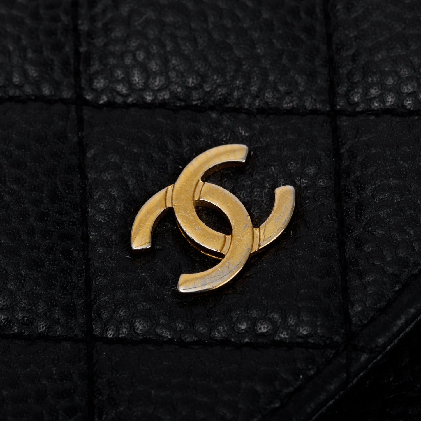 Chanel Black Caviar Leather Classic Wallet on Chain