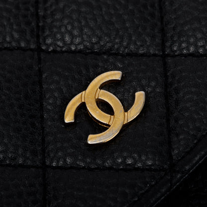 Chanel Black Caviar Leather Classic Wallet on Chain