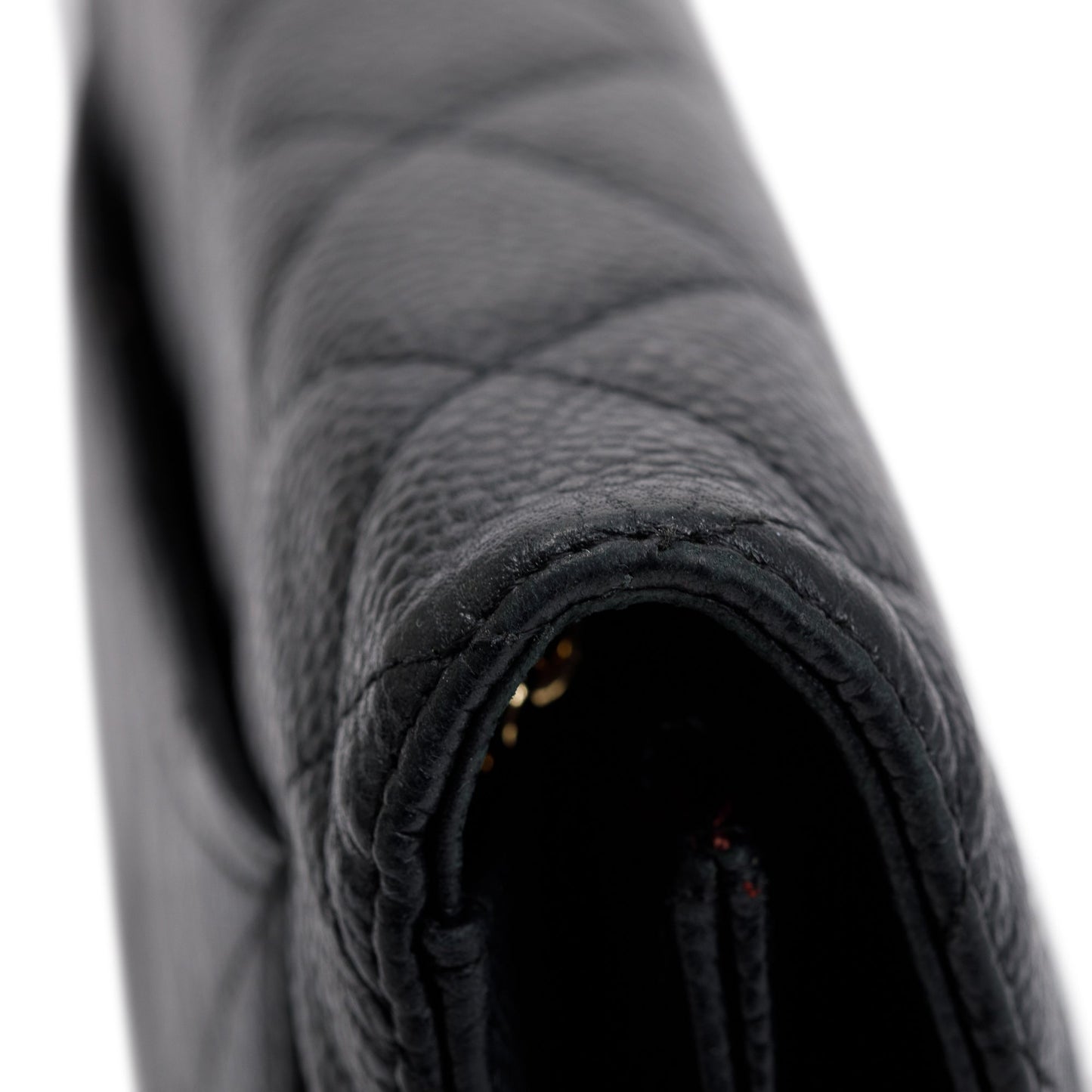 Chanel Black Caviar Leather Classic Wallet on Chain